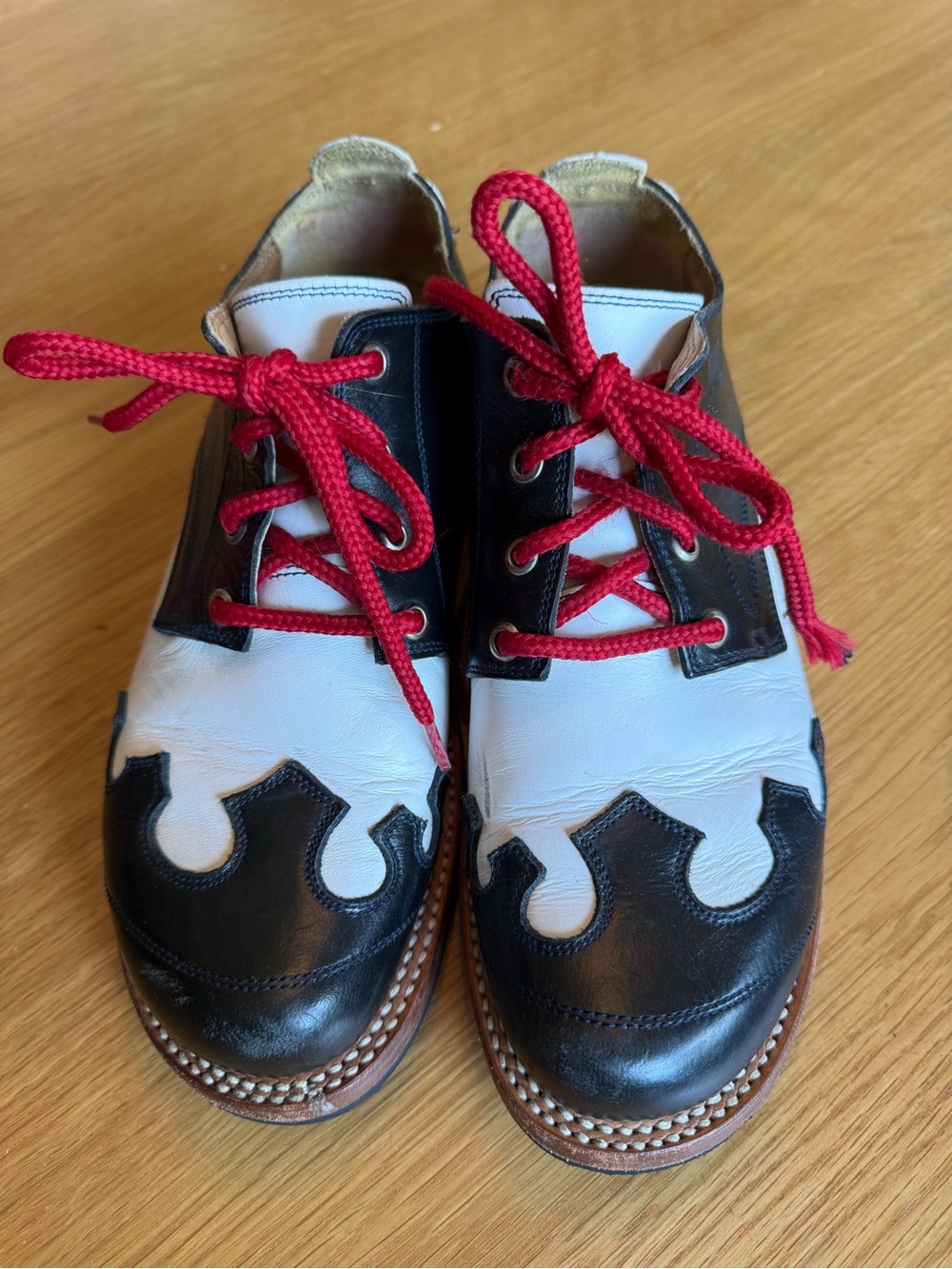 John Fluevog x Danielson Lace-Up Black White Sz 8
